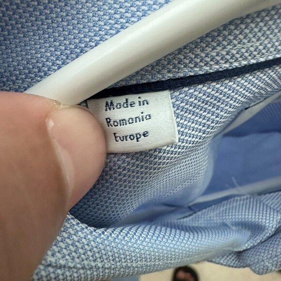Eton Dress Shirt Mens 44 17.5 Blue Contemporary Business Casual Button Up - Picture 8 of 8